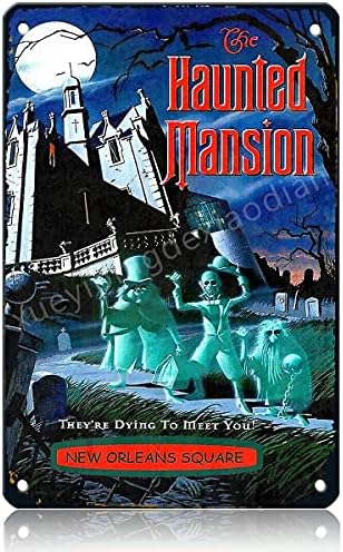 Haunted Mansion Vintage Metal Sign Poster 12x8 Inches