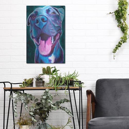 Pit Bull - Sky Blue Metal Wall Art 12x16