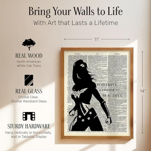 Powerful Woman Wall Art 11x14 Framed - Inspirational Decor for Girls Bedroom