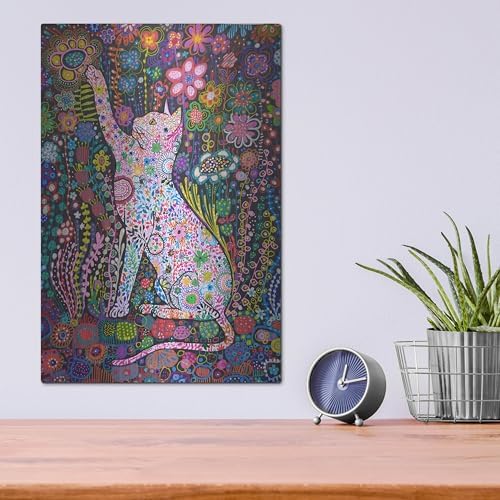 Gato2 by Noemi Ibarz Metal Wall Art 12x16