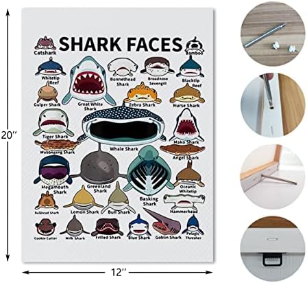 Nogrit Shark Canvas Wall Art 11x14 Inch for Home Decor and Gifts