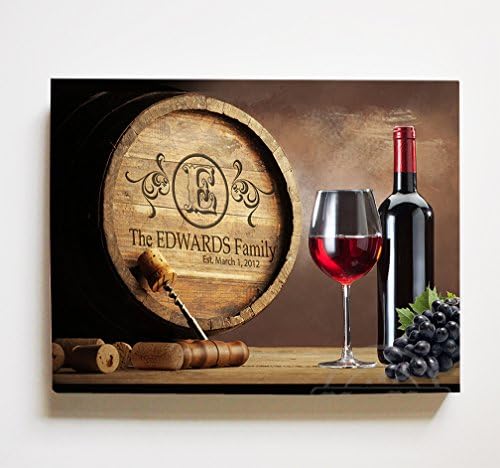 Personalized Napa Valley Wine Barrel Canvas Wall Art - 24x20