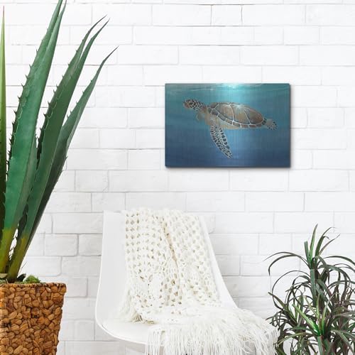 Ocean Sea Turtle II Metal Wall Art 16x12