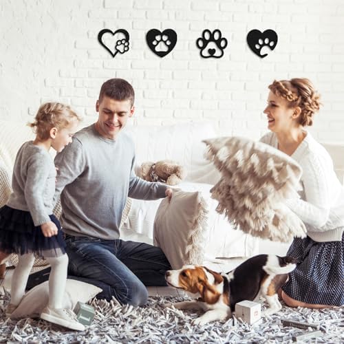 Dog Room Decor Paw Prints Wooden Wall Art