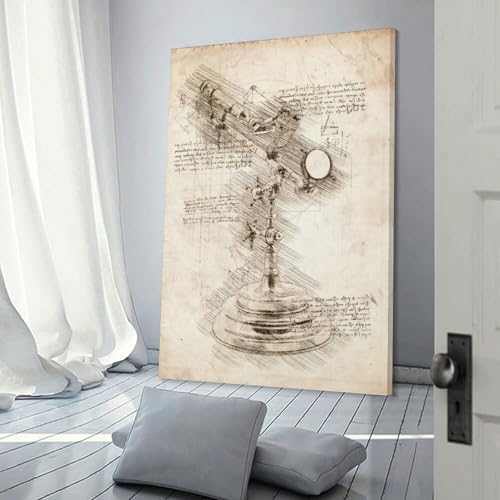 Telescope Inspired Sketches Wall Art Poster 20x30inch