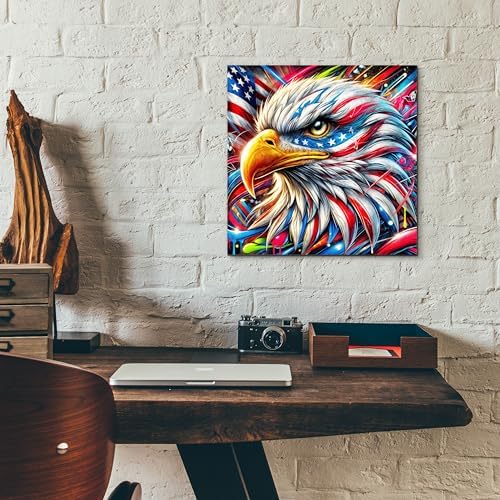 Epic Art Bald Eagle Abstract Wall Art 12x12