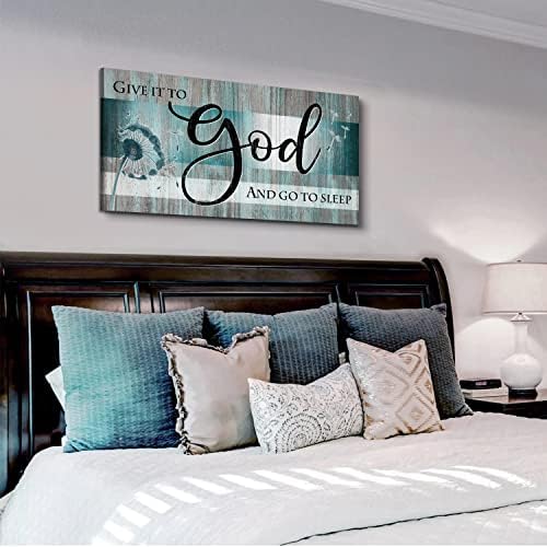Give It To God And Go To Sleep Bible Verse Wall Art Canvas 20x40