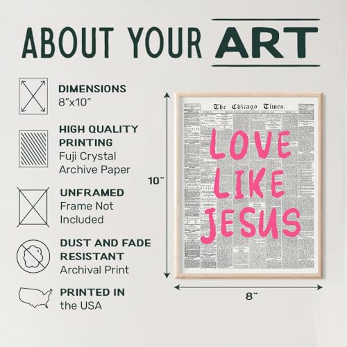 Love Like Jesus Christian Wall Art - Pink Girly Decor