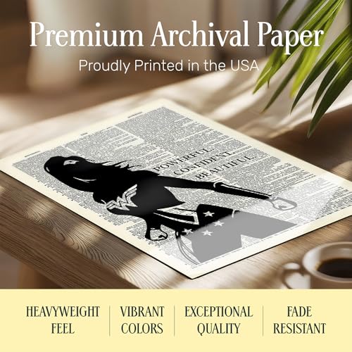 Powerful Woman Wall Art 11x14 Framed - Inspirational Decor for Girls Bedroom