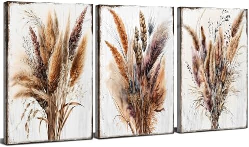 Vintage Botanical Wall Art Boho Decor 12x16 3Pcs