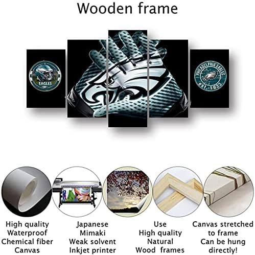 Philadelphia Sports Teams Canvas Wall Art Poster 5 Pieces