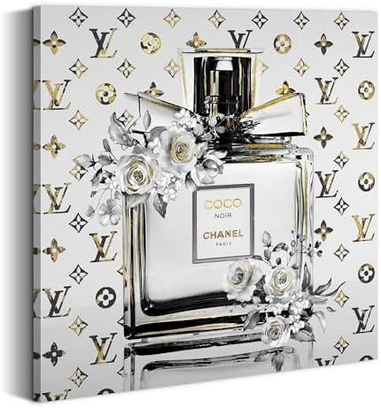 Chic Fashion Canvas Wall Art Perfume Bottle Design