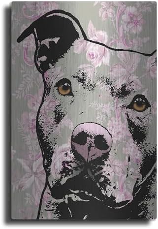 Thoughtful Pit Bull Metal Wall Art 16x24