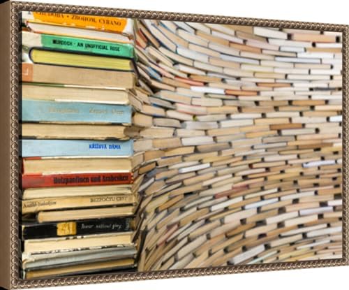 Framed Canvas Wall Art 16x23 Book Sculpture at Prague City Library 1 by Wendy Kaveney Danita Delimont