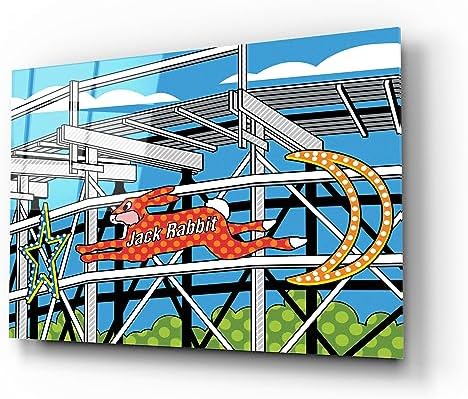 Epic Art Jack Rabbit Roller Coaster Acrylic Wall Art 16x12