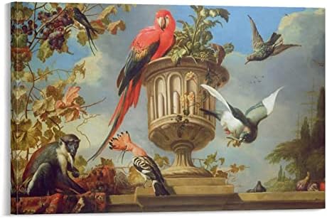 Scarlet Macaw Perched on Urn Wall Art Poster 16x24inch