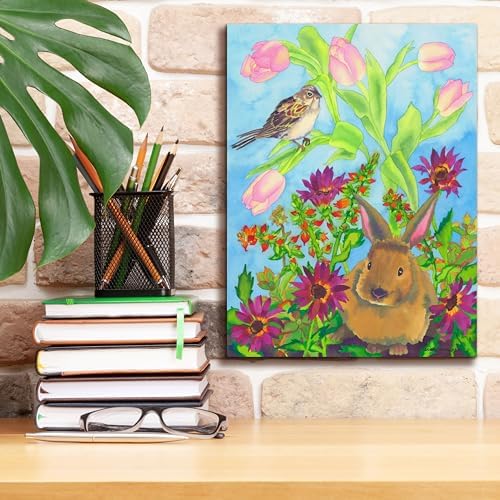 Bunny and Sparrow Canvas Wall Art by Carissa Luminess