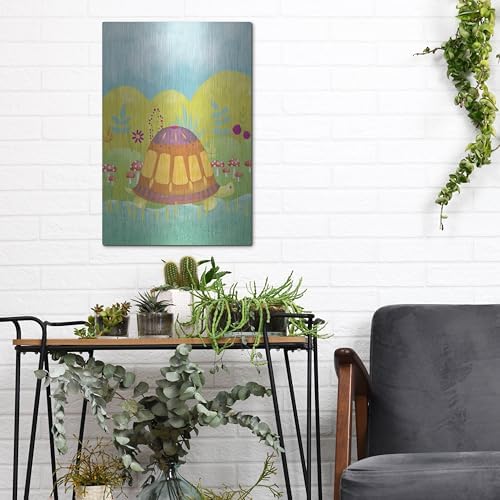 Happy Turtle 1 Metal Wall Art 12x16 Inches