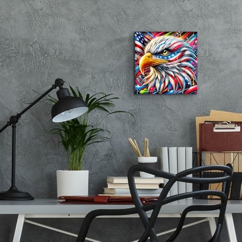 Epic Art Bald Eagle Abstract Wall Art 12x12