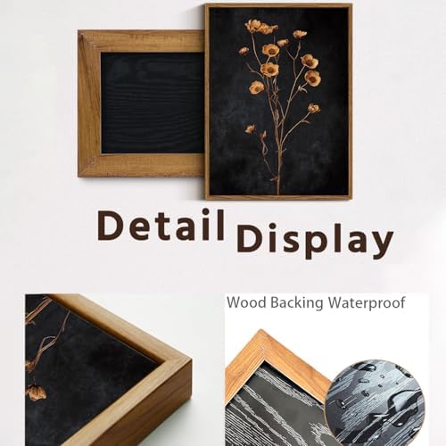 KISSFOX Moody Dried Flower Canvas Wall Art Set