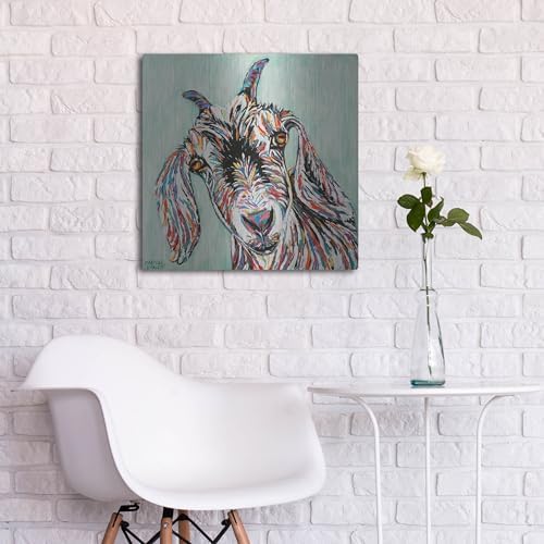 Funny Goat 2 Metal Wall Art 24x24 Inches