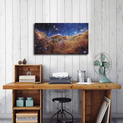 Space Telescope Cosmic Cliff Carina Nebula Poster Decorative Art Framed 16x24in