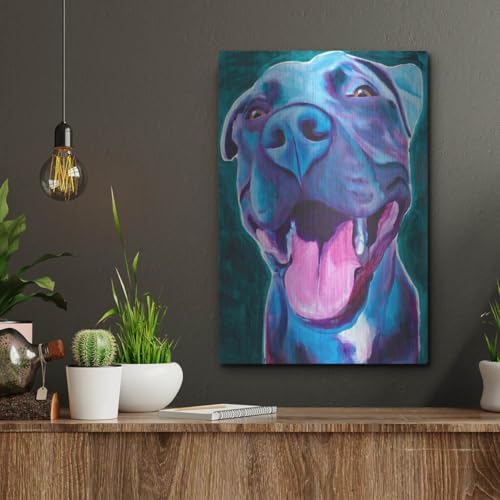 Pit Bull - Sky Blue Metal Wall Art 12x16