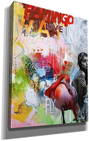 Epic Graffiti Flamingo Giclee Canvas Wall Art 26x34