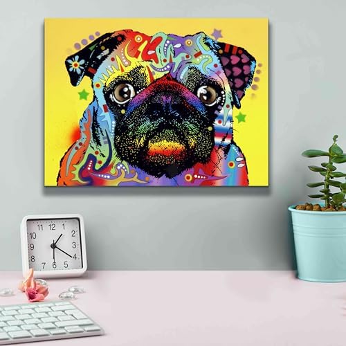Epic Graffiti Pug 1 Canvas Print by Dean Russo 16x12