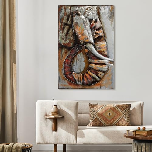 Empire Art Direct Elephant Mixed Media Wall Art 60x40x28 Inches