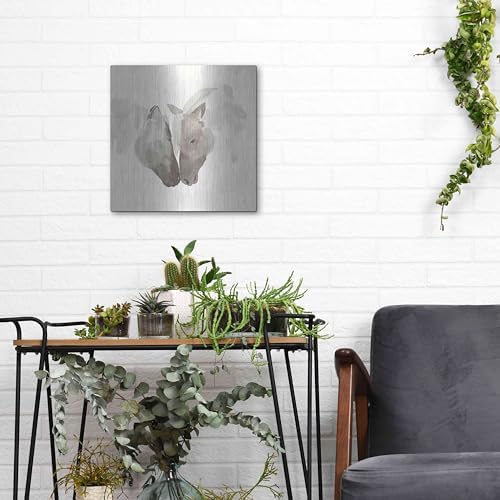 Nuzzling III Metal Wall Art by Chris Paschke 12x12
