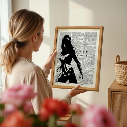 Powerful Woman Wall Art 11x14 Framed - Inspirational Decor for Girls Bedroom