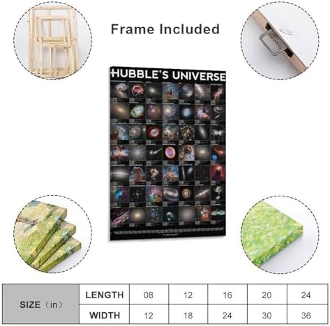 Hubbles Universe Poster Canvas Wall Art 16x24inch