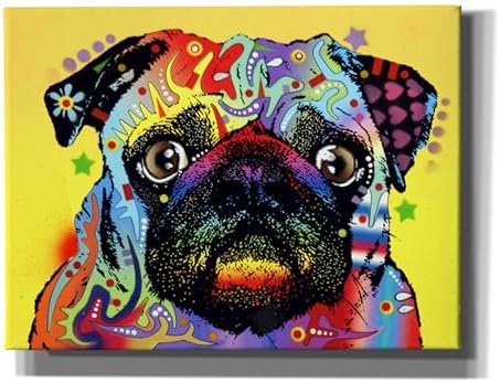 Epic Graffiti Pug 1 Canvas Print by Dean Russo 16x12