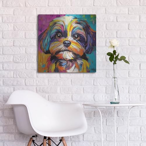 Woof Shih Tzu Metal Wall Art 24x24