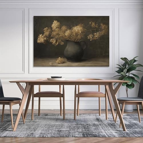 Vintage Dried Hydrangea Flowers Wall Art Canvas Print 12x18inch