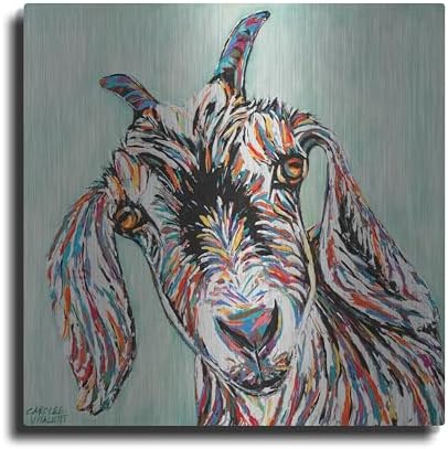 Funny Goat 2 Metal Wall Art 24x24 Inches