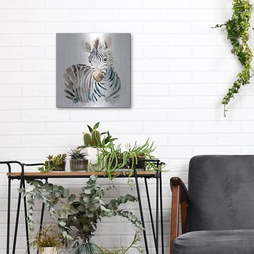 Baby Zebra Metal Wall Art 12x12