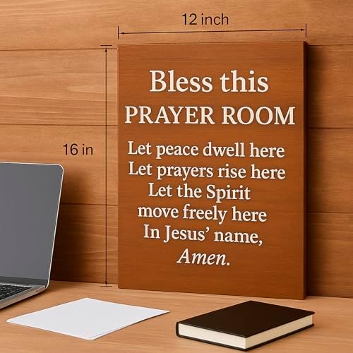 Bless This Prayer Room Canvas Print - Christian Faith Wall Art 12x16 inch