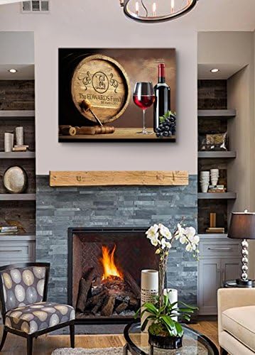 Personalized Napa Valley Wine Barrel Canvas Wall Art - 24x20