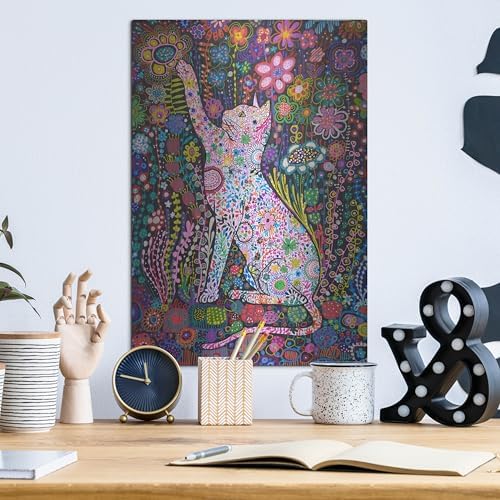Gato2 by Noemi Ibarz Metal Wall Art 12x16
