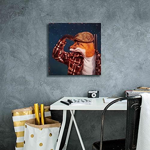 Epic Graffiti Fox Hunt Canvas Wall Art 18x18