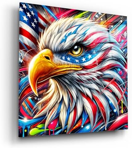 Epic Art Bald Eagle Abstract Wall Art 12x12
