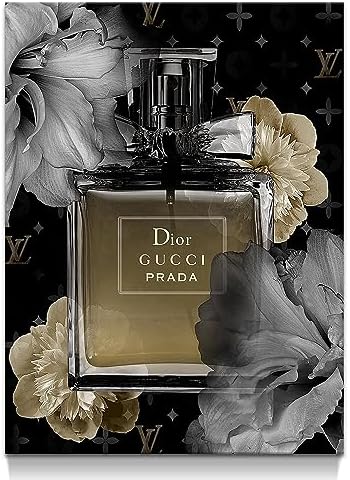 Fashion Perfume Flower Painting 24x18 Inch Canvas Wall Art