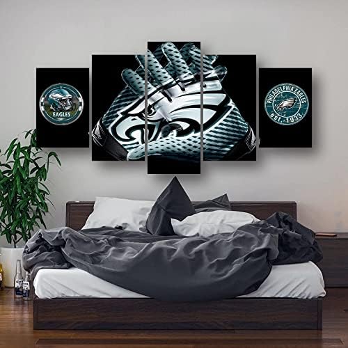 Philadelphia Sports Teams Canvas Wall Art Poster 5 Pieces
