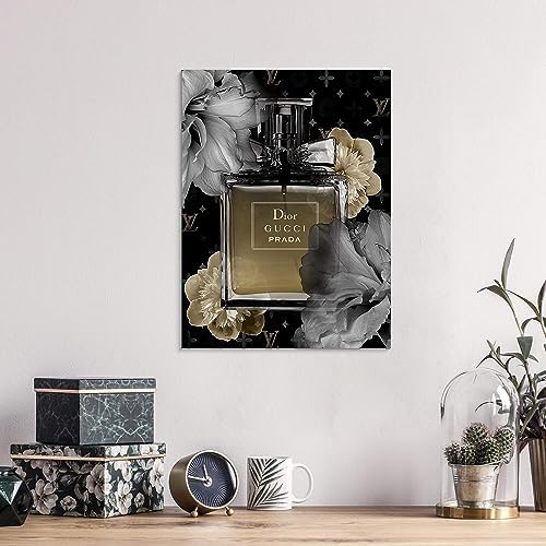 Fashion Perfume Flower Painting 24x18 Inch Canvas Wall Art