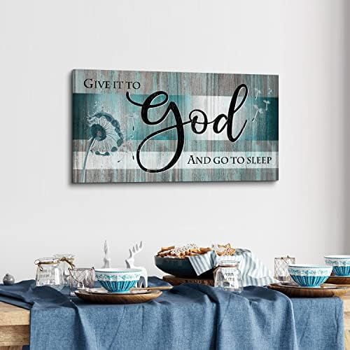 Give It To God And Go To Sleep Bible Verse Wall Art Canvas 20x40