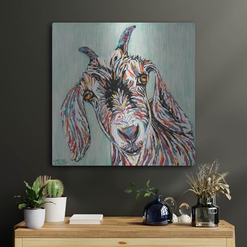 Funny Goat 2 Metal Wall Art 24x24 Inches