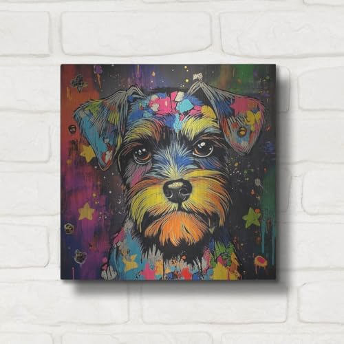 Woof Schnauzer Metal Wall Art 12x12