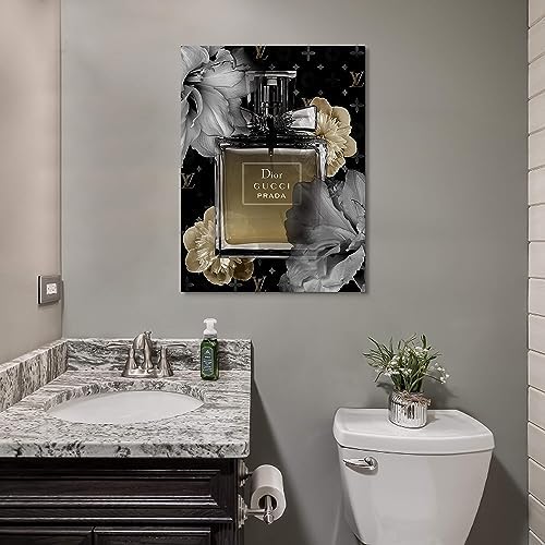 Fashion Perfume Flower Painting 24x18 Inch Canvas Wall Art